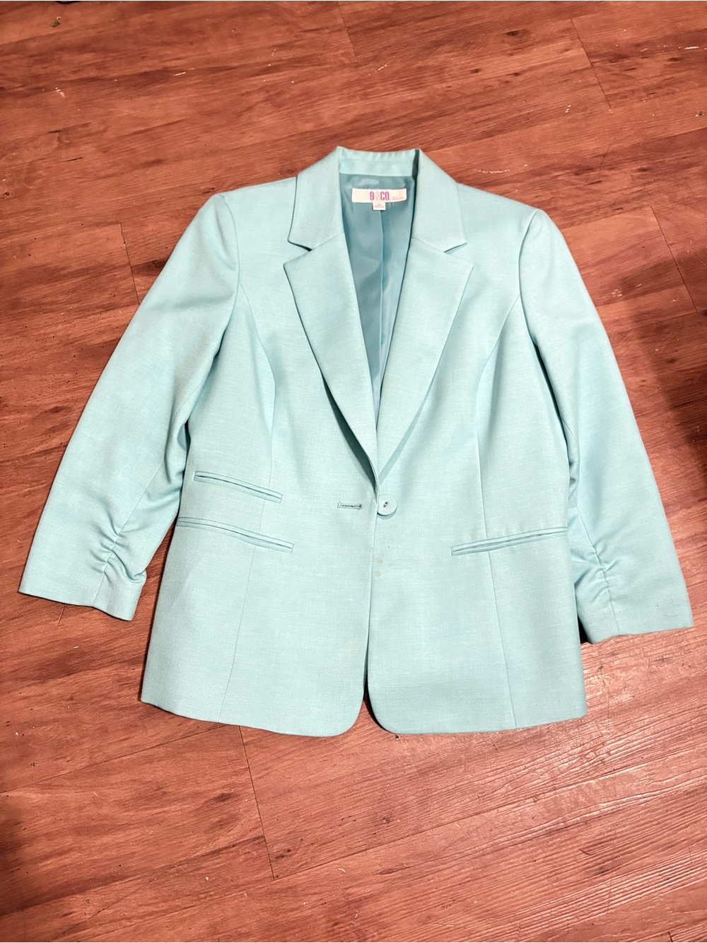 Blue Tailored Single-Button Blazer